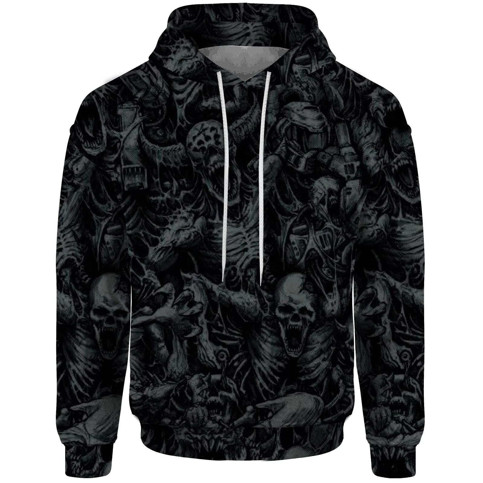thumbnail image 1 of Sudadera con estampado de fantasma de monstruo personalizada, ropa para hombre, sudaderas de moda modernas para hombres, camisa con capucha de movimiento cómoda, 1 of 5