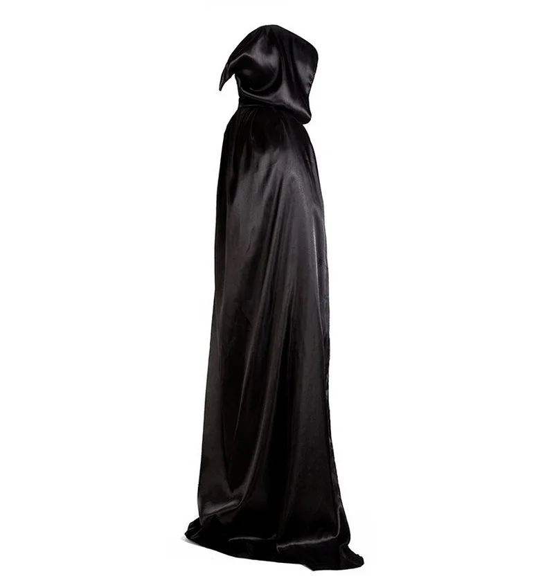 1Pcs Halloween cloak black cape Devil devil with hood Unisex Adult Kids Halloween Hooded Cap Long Cloak Costume Cosplay Props