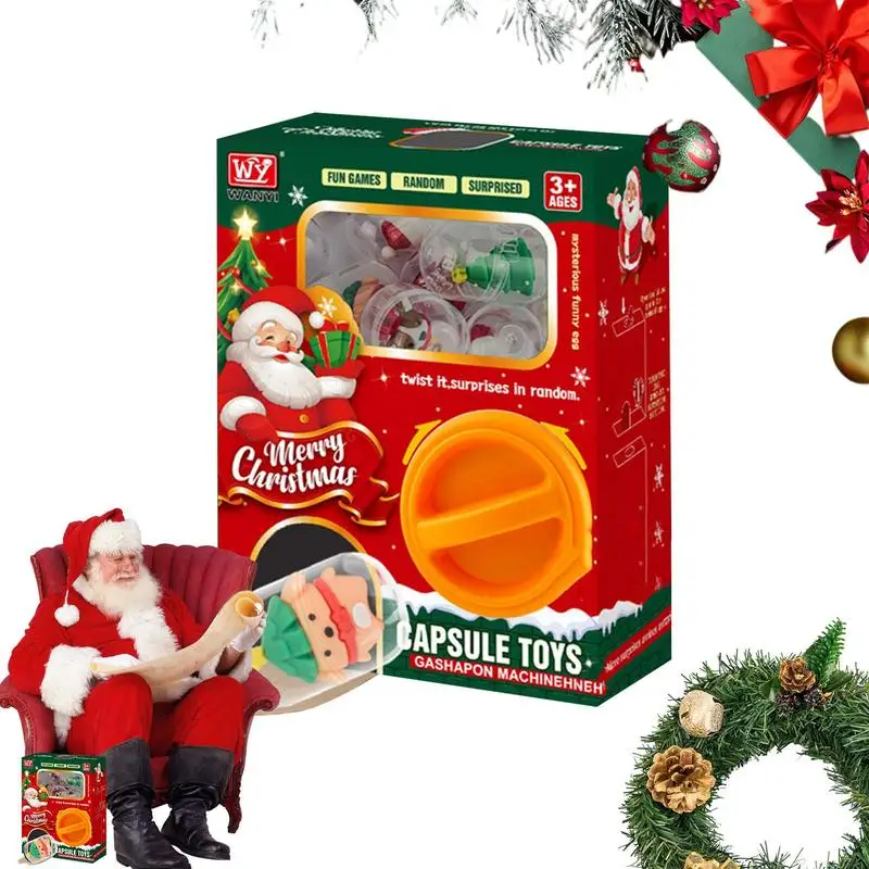 Mini Egg Twisting Machine Toy Christmas Toy Vending Device Con 6 Giocattoli Di Natale Dispenser Sorpresa Regalo Di Natale