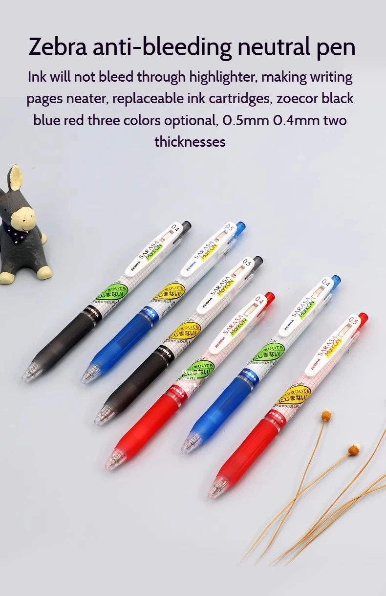 Neuer ZEBRA 0,4/0,5 mm Gelstift JJ77 wischfest 3S schnell trocknend kein Auslaufen mit Textmarker Kugelschreiber, japanisches Originalzubehör – Detail 2