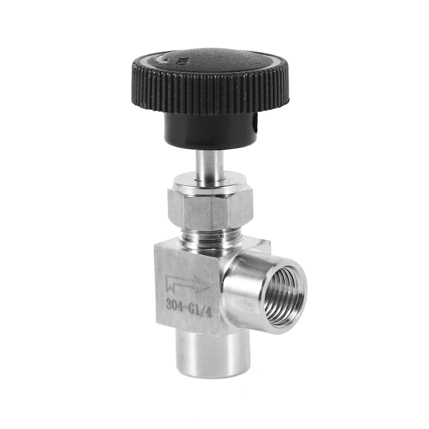 Needle Valve Adjustable 1/4 Inch Right Angle Female Thread BSP SS304 Water Gas Oil