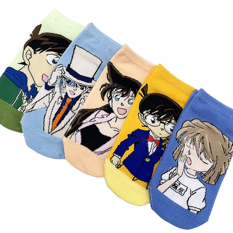 

Detective Conan Socks Japanese Anime Kaitou Kiddo Kudou Shinichi Cartoon Character Printed Women Girls Lady Summer Trendy Sokken