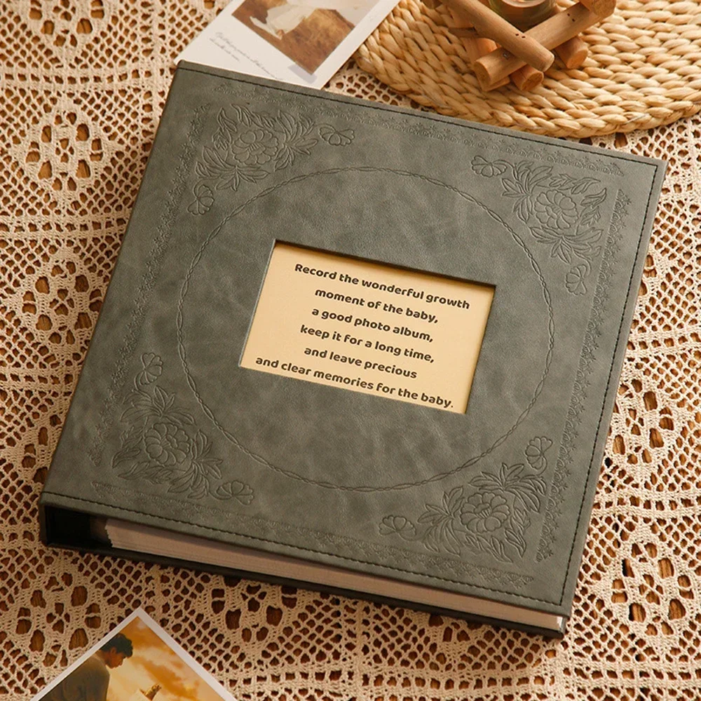 

Memory Leather Retro Photo Kid Covers Family Wedding Gift Self-adhesive Photo Albums 5 Inch DIY Leather Laminated Case Album
