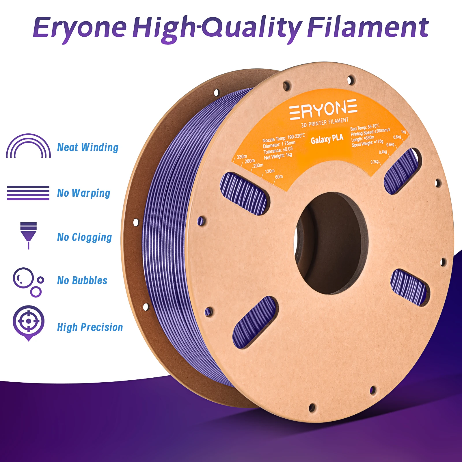 Eryone 3D Printer Glitter PLA Filament 1.75mm