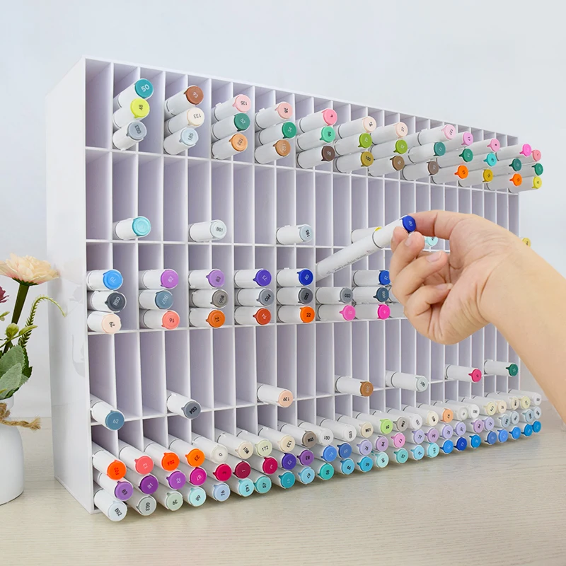 Acrylic Transparent Marker Holder Stationery Storage Box Pen