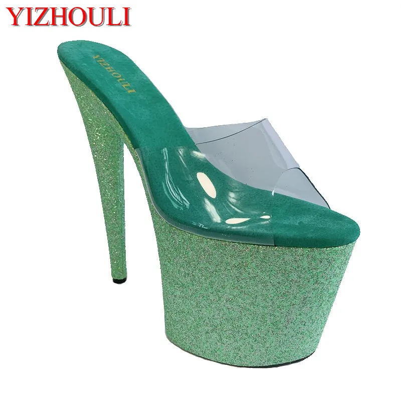 

8 inches, can be customized color sexy shiny waterproof platform, bag heel, stiletto shoes 20cm pole model stage dance shoes