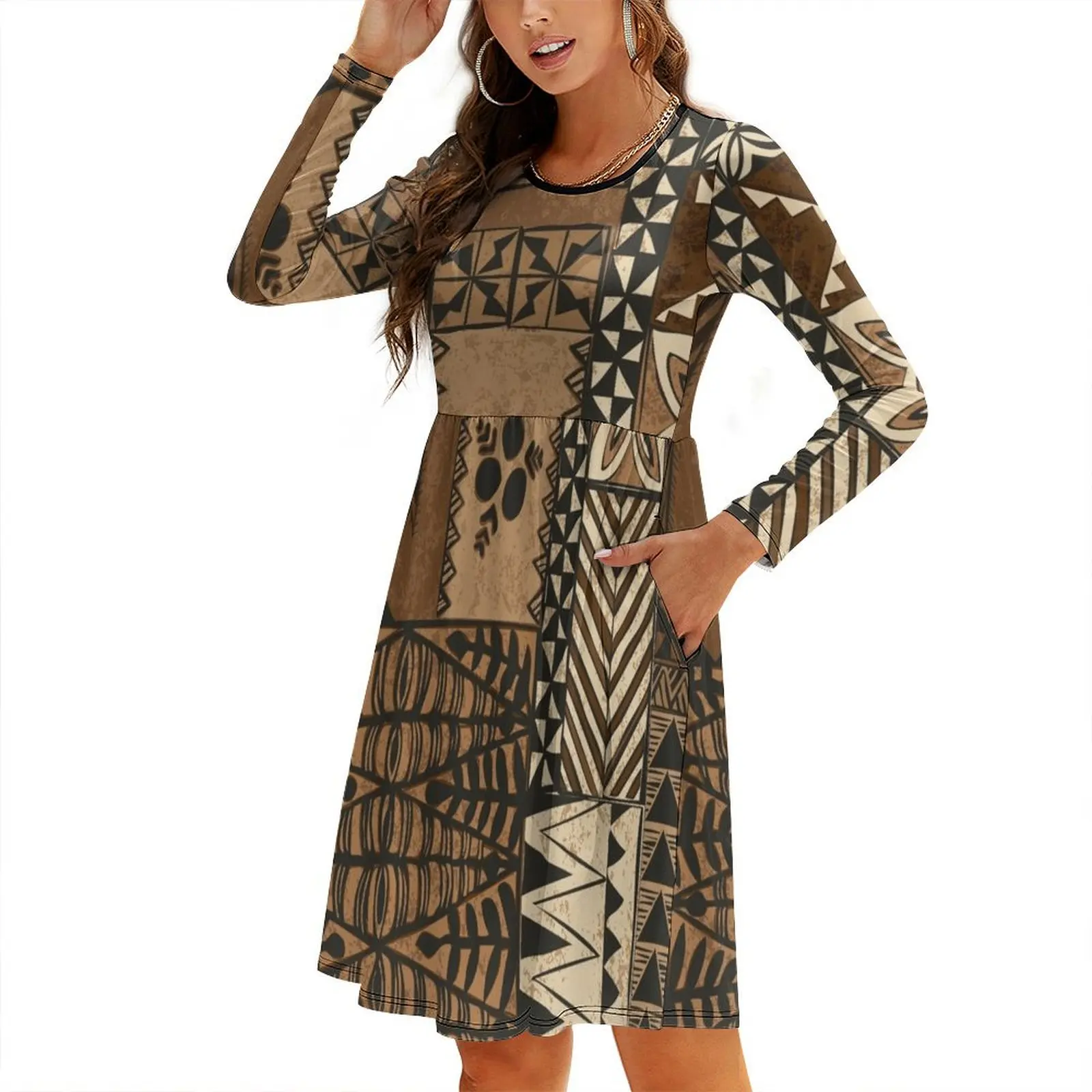 

Tonga Round Neck Baggy Dress women's summer dress 2024 summer dress korean women
