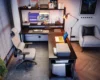 L Shaped Gaming Desk with Hutch, Computer Desk with Storage Shelves, 66" L Shaped Desk for Home Office 3