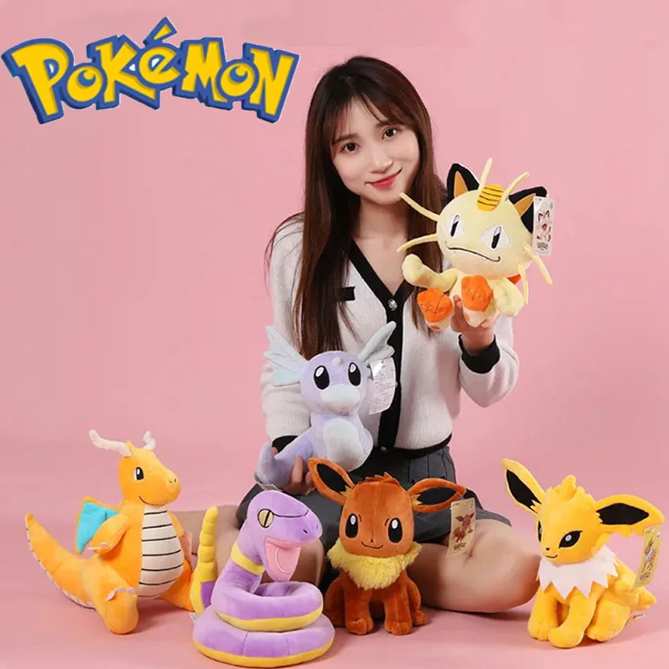Brinquedo de Pelúcia Original de 20cm, Meowth Fofo e Kawaii, Melhores Presentes para Crianças, Boneco de Anime para Presente de Aniversário