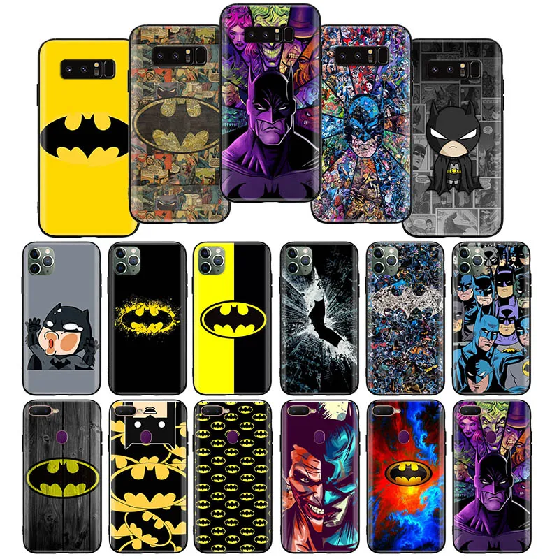 G-17 Custodia Morbida In Silicone Nero Batman Per Iphone 11 13 12 14 Pro Max Mini