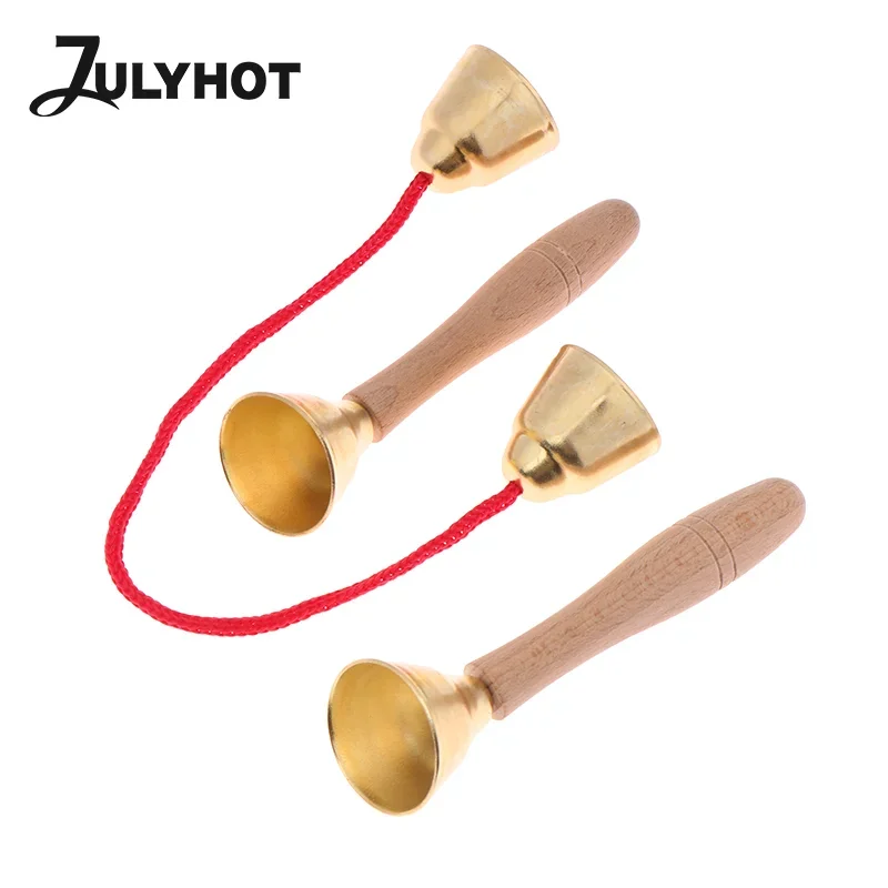 1Pair Children Musical Instrument Toy Bells With Strings/Handles ...