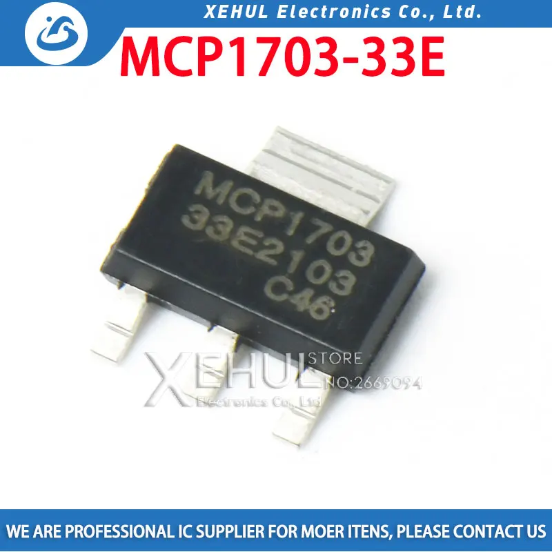 

10-50pcs MCP1703T-3302E/DB IC REG LIN 3.3V 250MA SOT223-3 MCP1703-3302E/DB MCP170333E MCP1703 33E