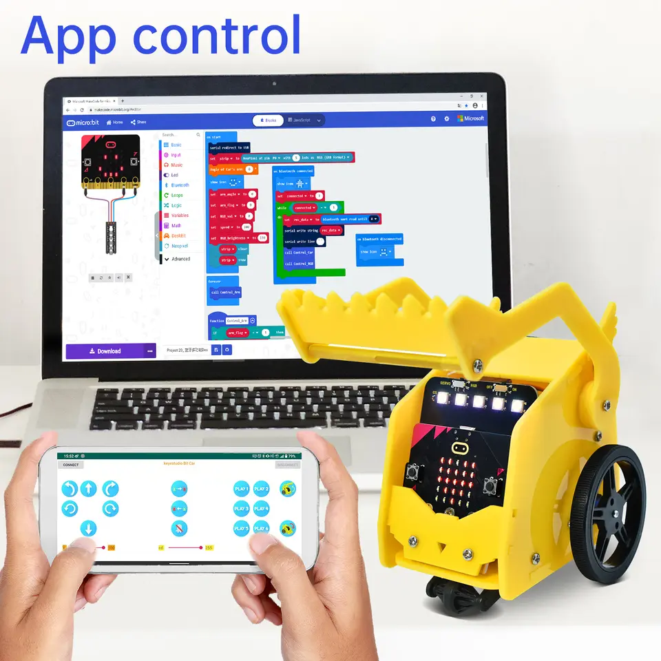 Keyestudio Micro:Bit V2 Robot Car Kit for MicroBit Smart Robot Car STEM Programmable Electronic Study Kit Kids Educational Toys image 6
