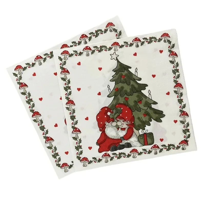 20pcs 33cm New Christmas Party Decoration Paper Christmas Tree Cartoon Father Granny Love Printed Paper Placemats