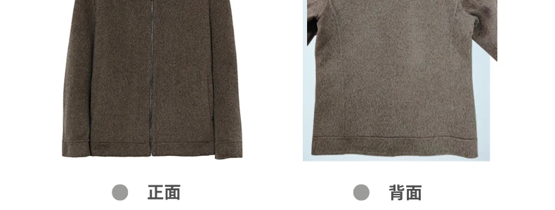 Klassischer Herrenmantel für Herbst und Winter, Polokragen, Reißverschluss, Mantel aus 100 % reiner Wolle, bequemes warmes Oberteil, hochwertiges Braun für Herren – Detail 4
