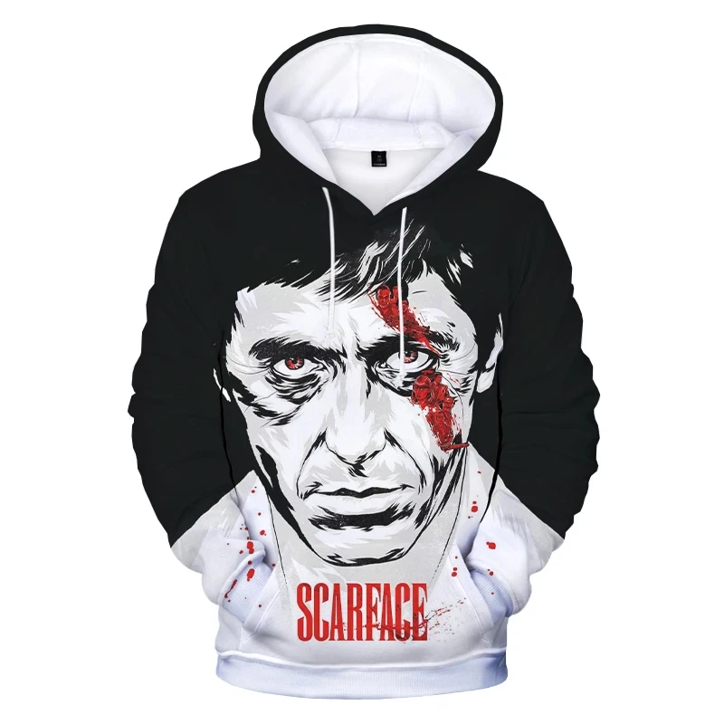 Film Scarface 3D Hoodie Sweatshirts Tony Montana Harajuku Streetwear Hoodies Männer/Frauen Mode Kinder Pullover Kleidung Männer mantel – Detail 5