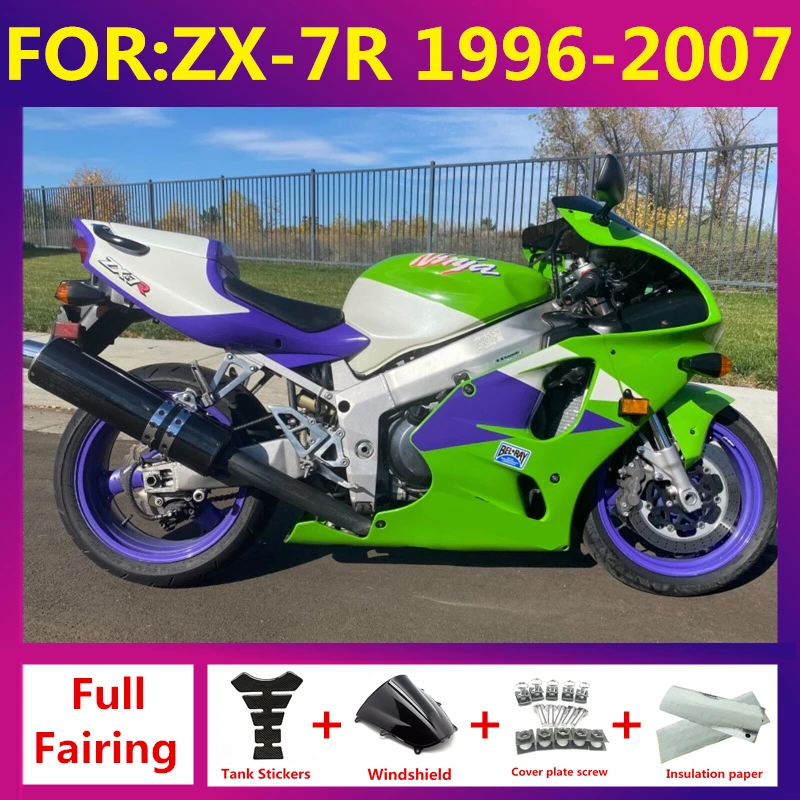 

fairings Kit fit For KAWASAKI NINJA ZX 7R 7 R 750 ZX7R 96 97 98 99 00 01 02 03 ZX-750 1998 2003 full Fairing set green white