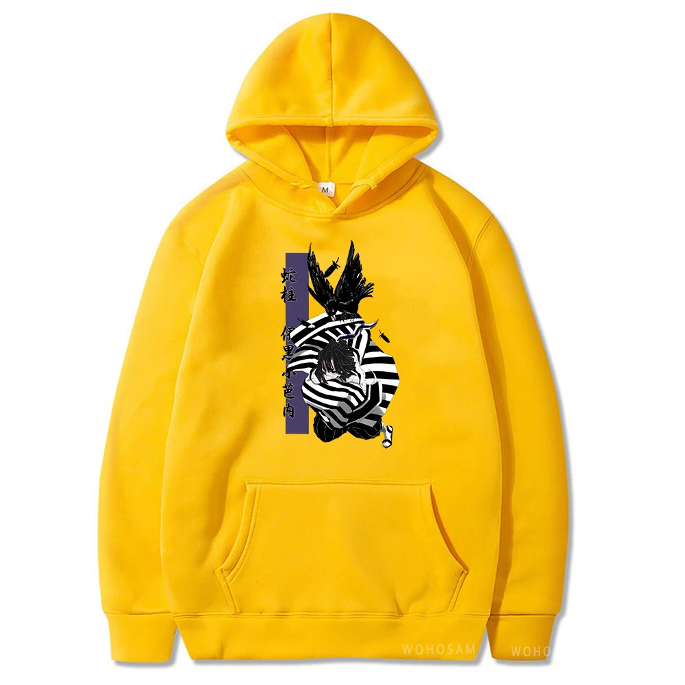 Anime Demon Slayer Iguro Obanai Zipper Hoodie Harajuku Manga