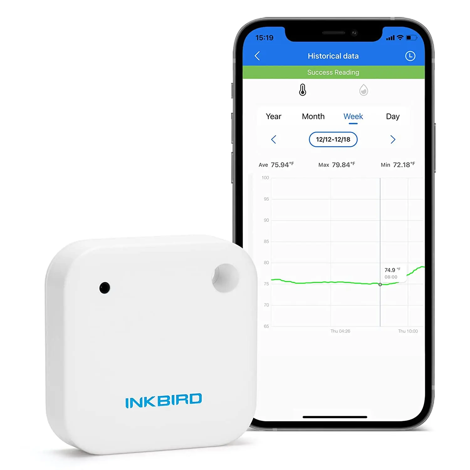 Passerelle WiFi INKBIRD IBS-M2 - Capteur Température/Humidité, Ecran LCD, Compatible App