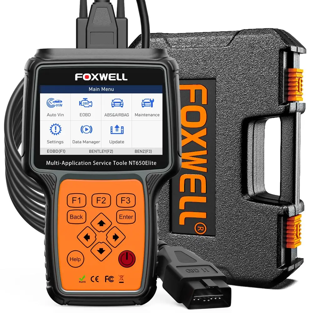 

FOXWELL NT650 Elite OBD2 Scanner Bidirectional Control ABS SRS Diagnostic Tools 26 Reset A/F Code Reader Automotive Scanner Tool