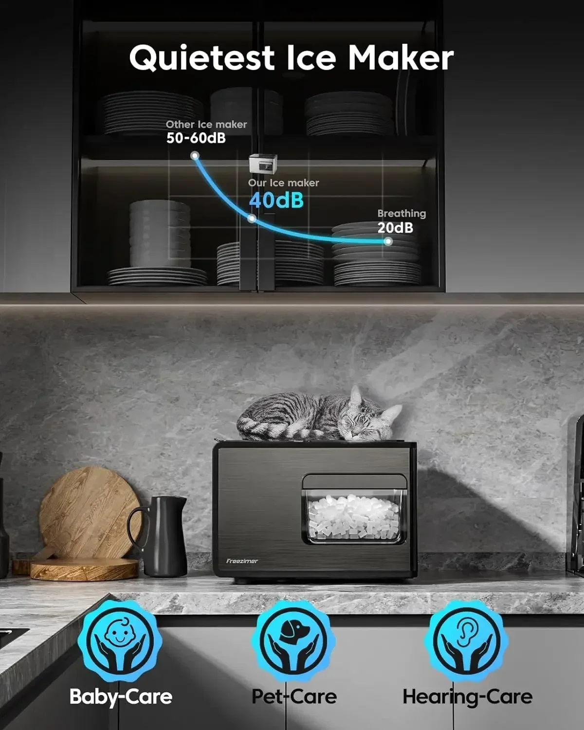 Kitchen suppliesFreezimer Dreamice X3 Nugget Ice Maker Machine Countertop Sonic Ice Kid Friendly Pebble Maker Chewable S