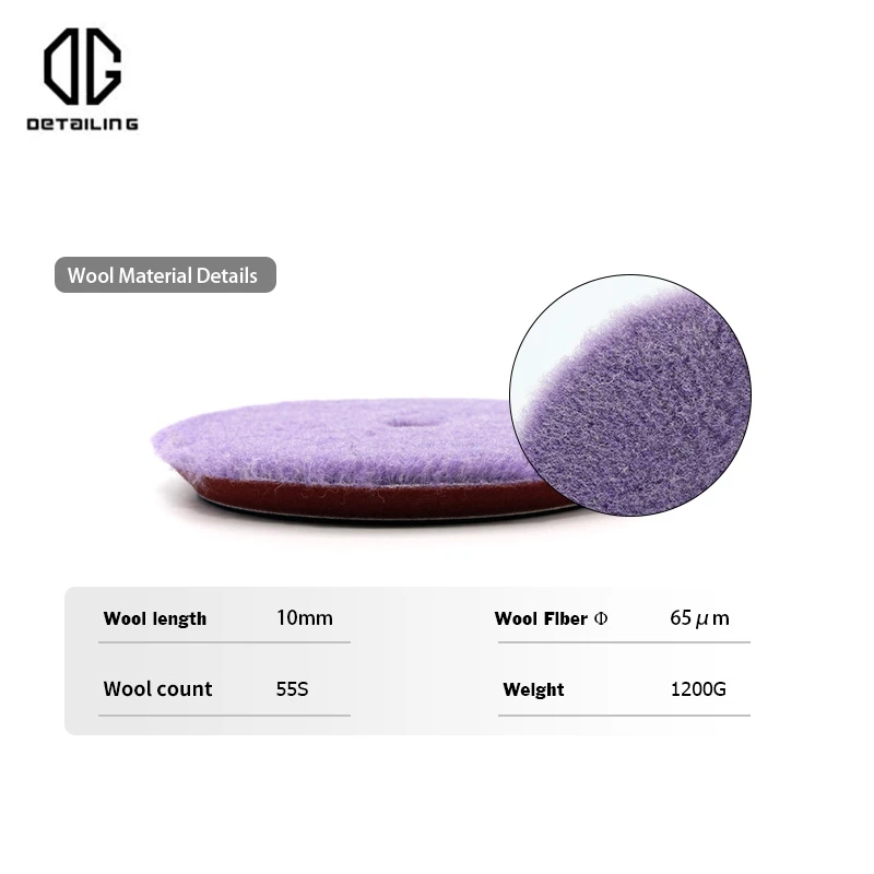 DETAILING High Density 100% Lambs Woollen Buffing Car Polisher Waxing 3"/5"/6" Wool Polishing Pad