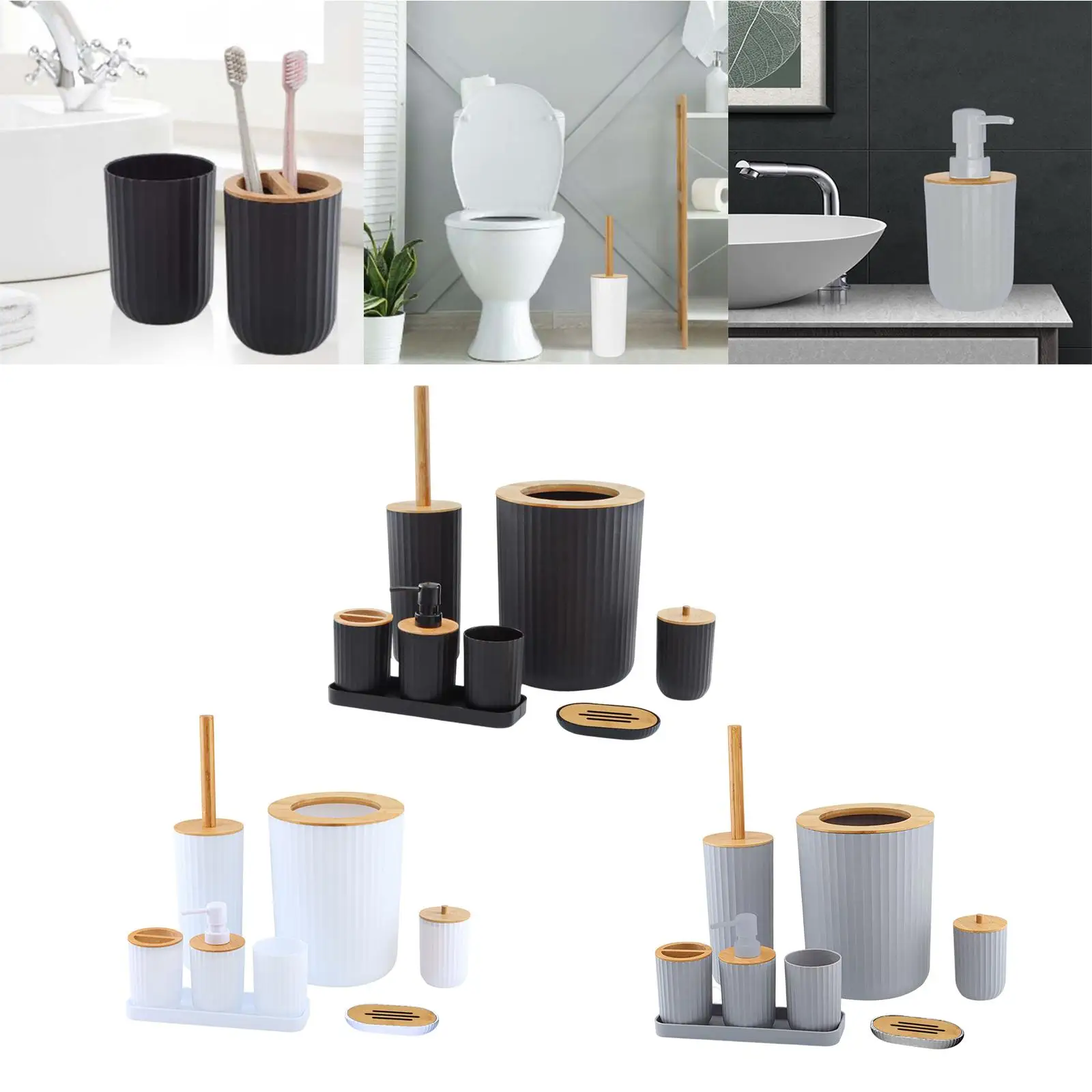 Simple Bathroom Accessory Set 7 Pieces Tumbler For Bathroom Home