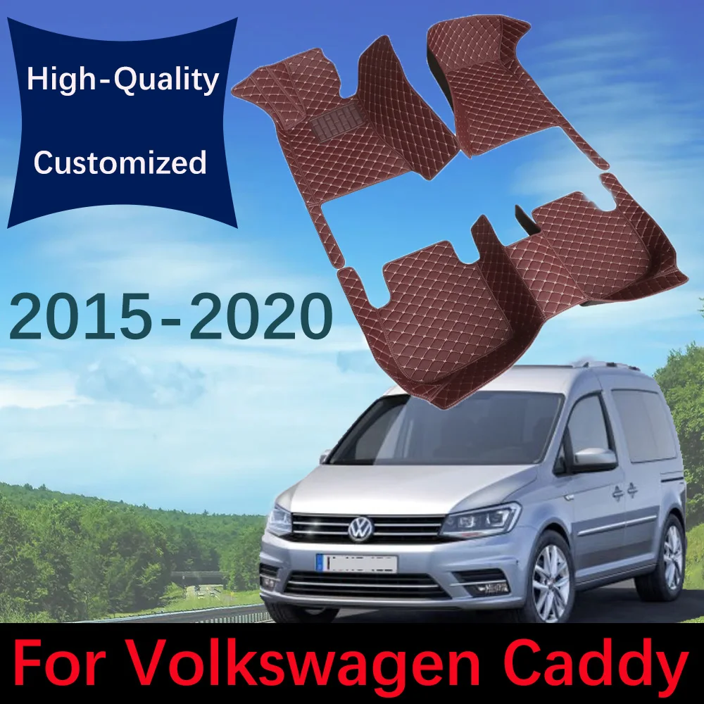 

Custom Leather Car Floor Mats For VW Volkswagen Caddy 2015 2016 2017 2018 2019 2020 Automobile Carpet Rugs Foot Pads