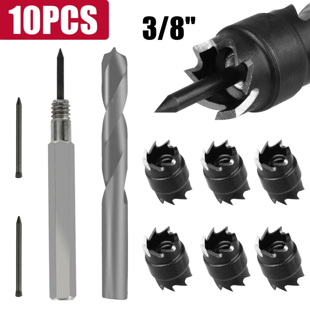 

10pcs 3/8" Spot Weld Drill Bits High Efficiency Double-sided Blades Spot Welder Cutter Set For Power Drill Spot Welding
