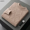 LHZSYY Men's 100%Cashmere Sweater Winter Half-Neck Thicken Pullovers Youth Casual Tops Diamond Knit Base Shirt Large Size Jacket 1