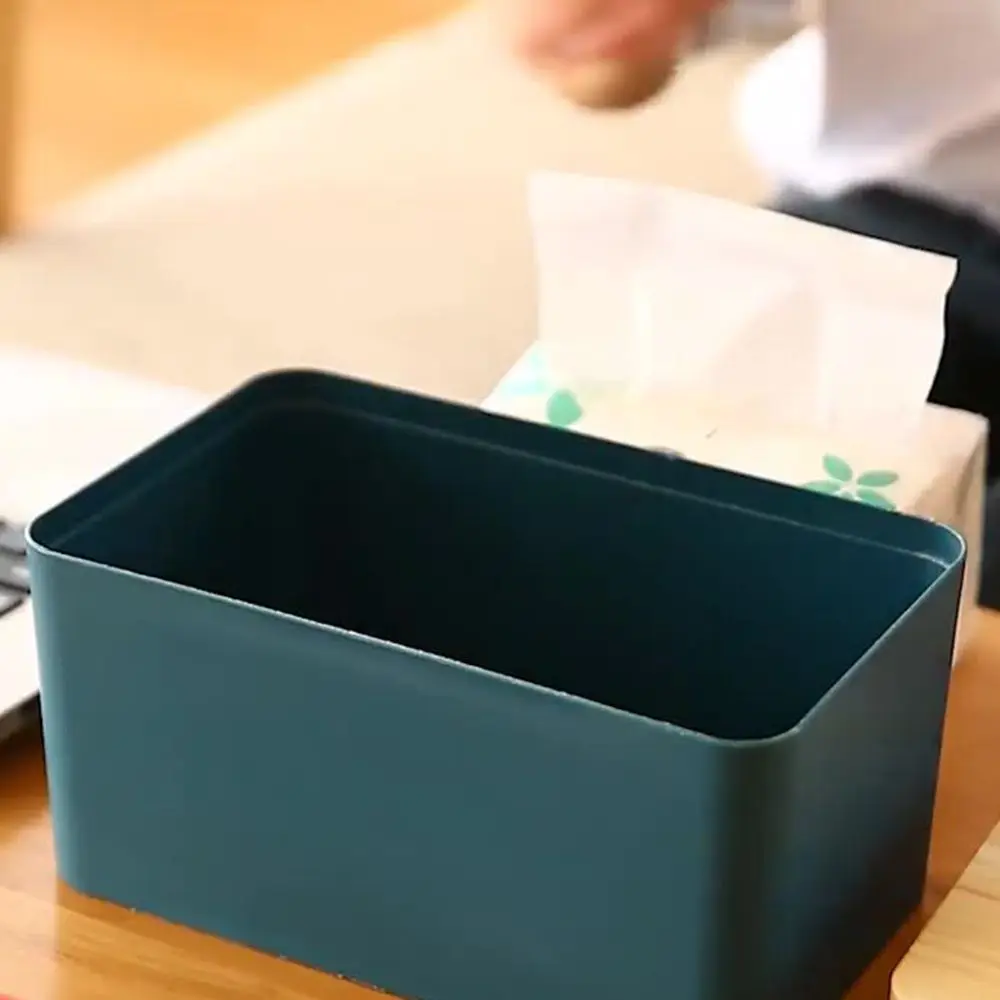 Description Picture 5 of itemPortable Wooden Tissue Box Cover Removable Desktop Tissue Holder Home Office Bathroom Paper Storage Case Table Decoration