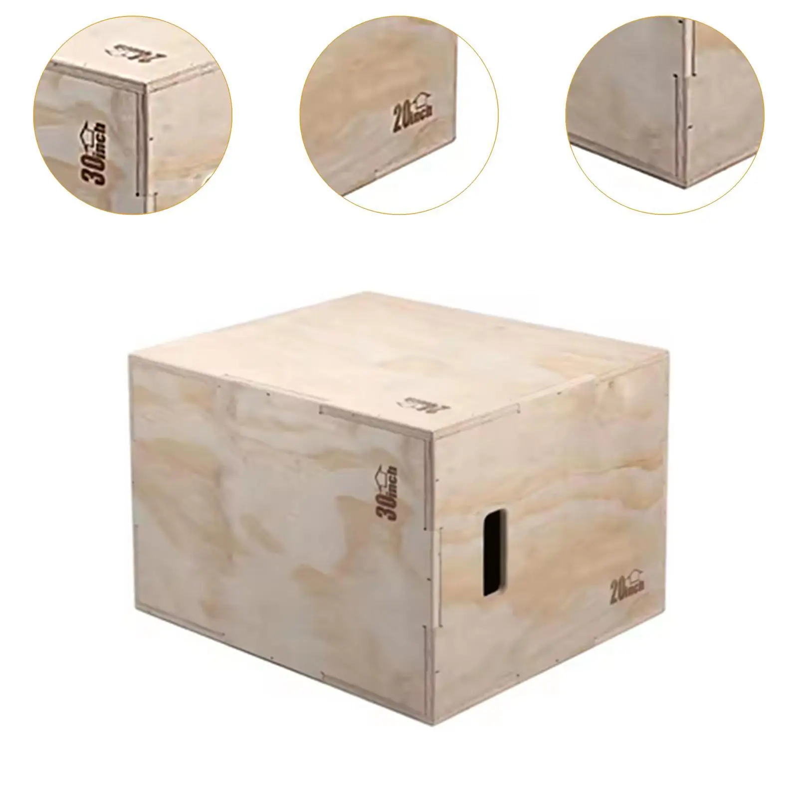 Wooden Plyometric Box Exercise Equipment for Jumping Squats Workout