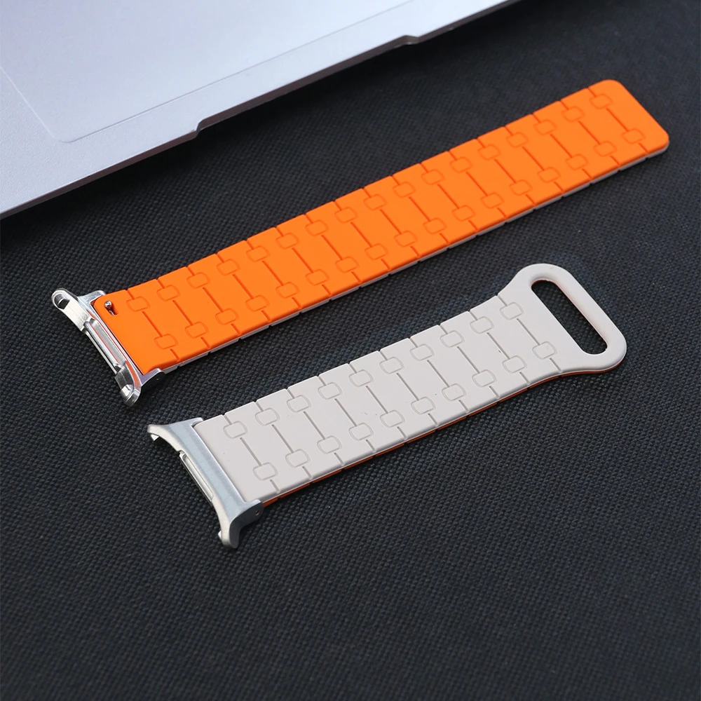 Silicone Sport Band with Magnetic Loop Strap for Smartwatch - Curved End Design, No Gaps, 47mm