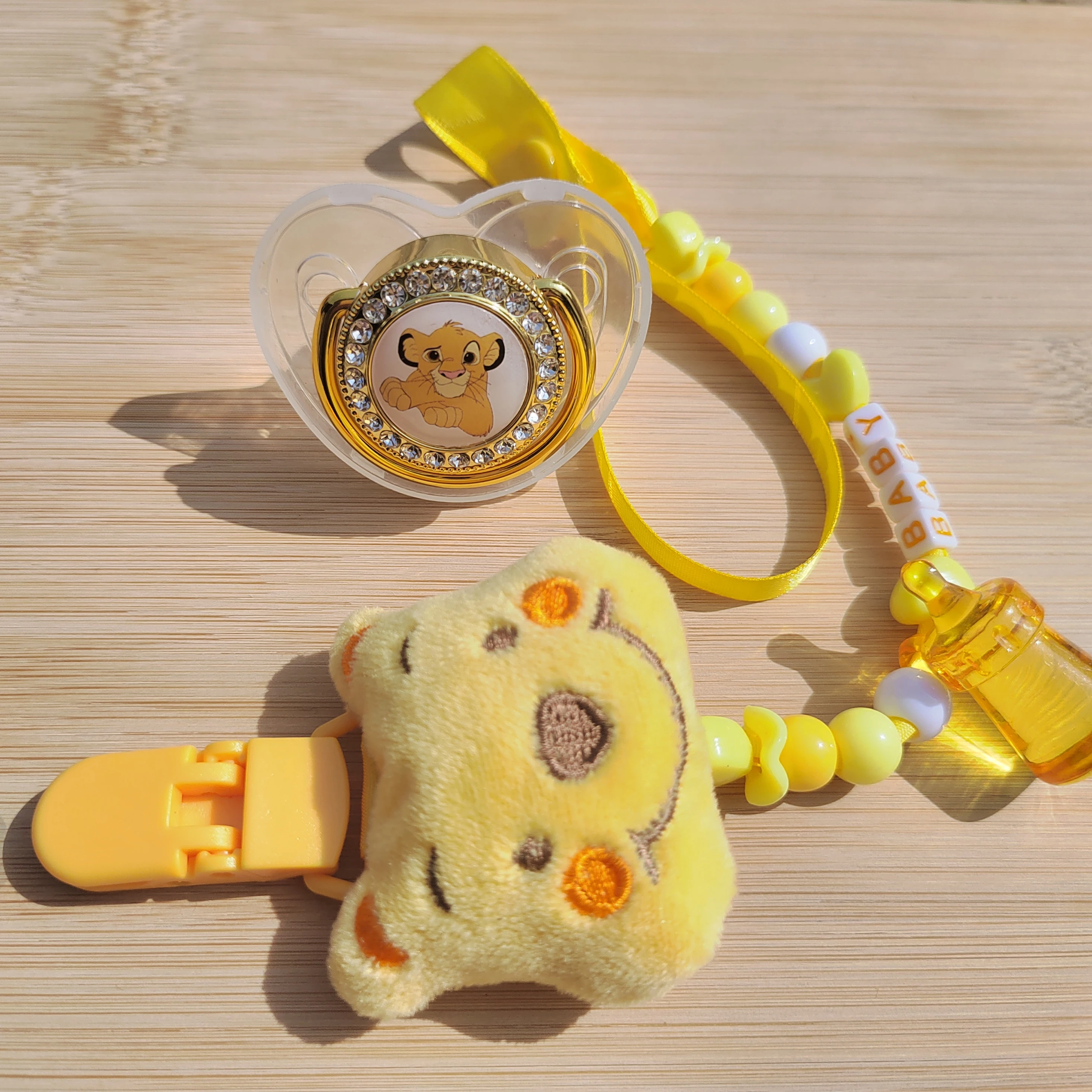 Disney's Bestselling Set Clear Color Baby Pacifier Cartoon Plush Dummy