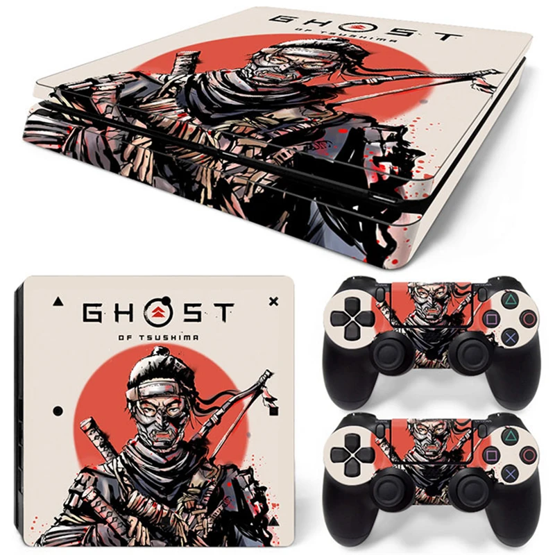 Ghost Of Tsushima Ps4 Slim Skin Sticker Decal Cover Per Ps4 Slim Console E 2 Controller Skin Vinyl Slim Sticker Decal