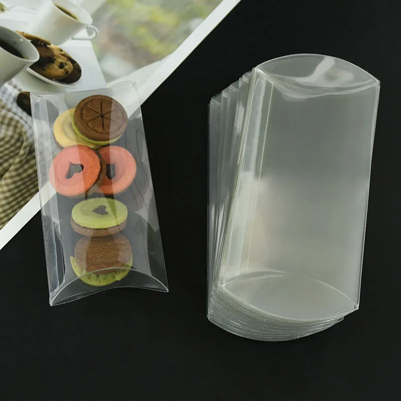 10 stücke transparente Geschenk verpackung Box Kissen Form Candy Box Tasche DIY Hochzeits feier Geschenk für Gast Plastik boxen liefert – Detail 6