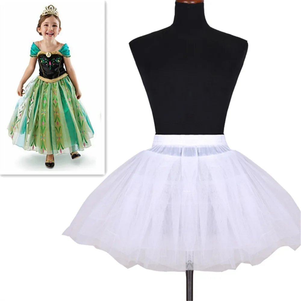 White Children kids Petticoat A-Line 3 Hoops One Layer Kids Crinoline Lace Trim Flower Girl Dress Underskirt Elastic Waist-petticoat skirt,petticoat underskirt,flower girl underskirt