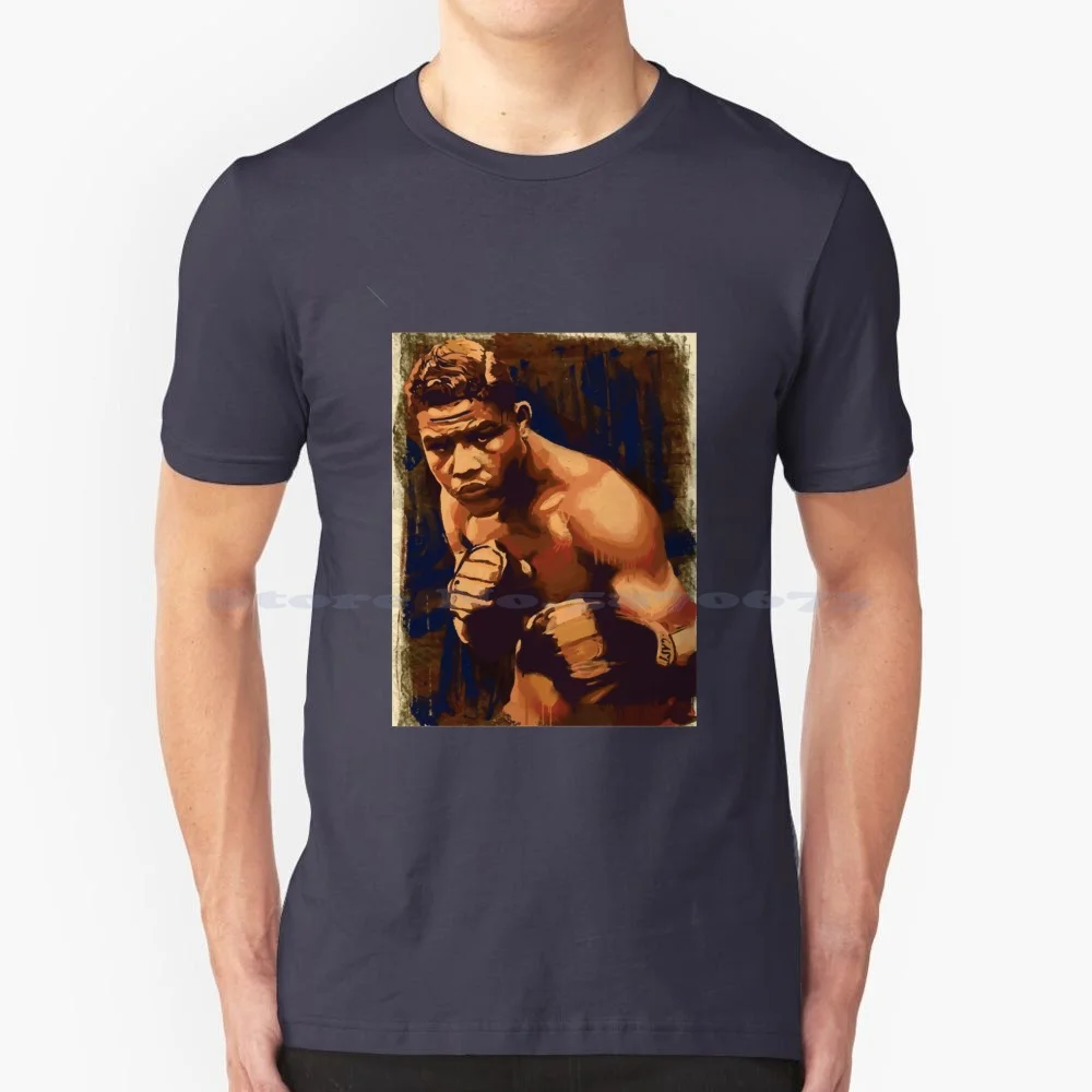 Joe Louis Poster T Shirt 100% Cotone Tee Joe Louis Brown Bomber Joe Joe Joe Joe Legeds Goat Ali Rocky Atlet Fighter Never Give