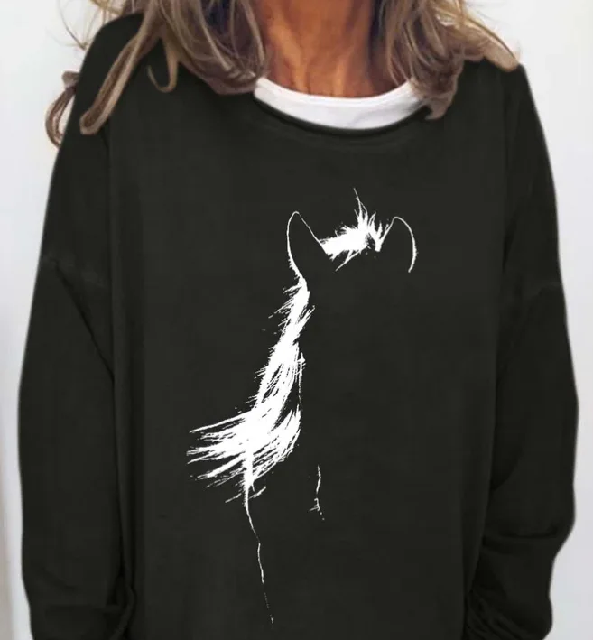 YRYT 2023 Autumn and Winter New Men's and Women's Tops Steed Printed Hoodie Trend Hot Selling Leisure Sports Hoodie