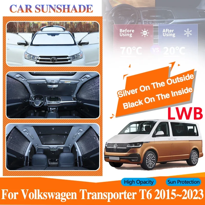 

Anti-UV Car Sun Visor For Volkswagen VW Transporter T6 2023 Accesories 2015~2022 2021 LWB Car Window Shading Sun Protector Cover