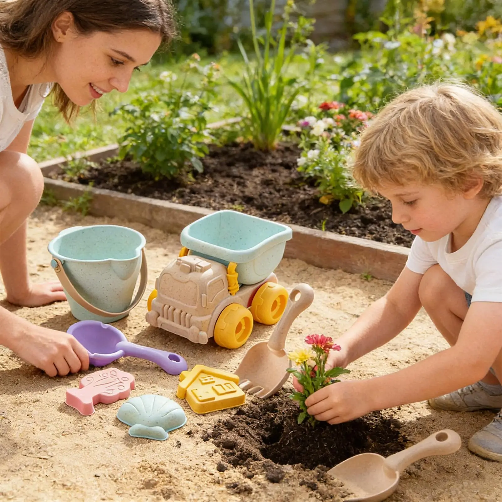 Set giochi da spiaggia per bambini con secchiello e paletta_voghion.com