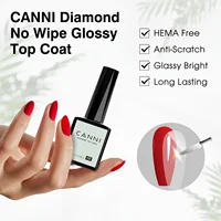 CANNI Super Glossy Diamond Nowipe Top Coat 9ml HEMA FREE Nail Gel Polish Soak Off UV LED Semi Permanent Long Wear Top Coat 1