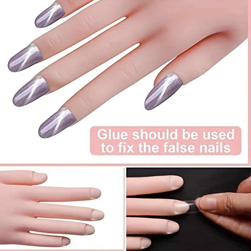 1 Nail Activity Fake Hand Practice Fake Hand Bendable Positioning Fake Hand Model Right Hand Nail Practice Acrylic Nails 3