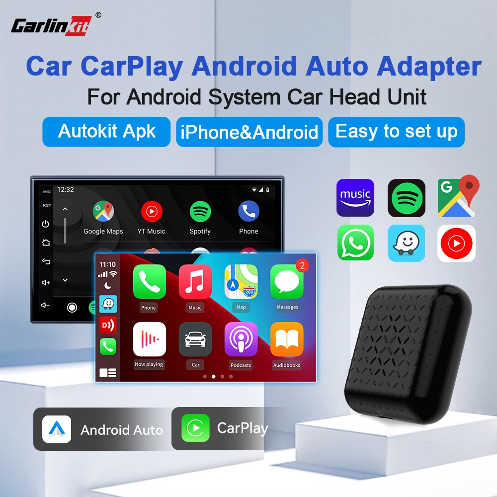 Carlinkit Wired Apple Carplay Dongle Android Auto Carplay Smart Link USB  Dongle Adapter for Navigation Media Player Mirrorlink Color: Wired Version  BK, Accessories Package: Official Genuine