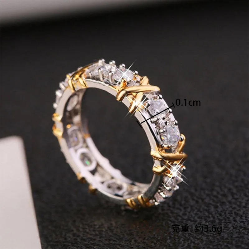 Silver Ring Sterling Interlaced Zircon Crystal Rings for Woman Engagement Wedding Jewelry Gift