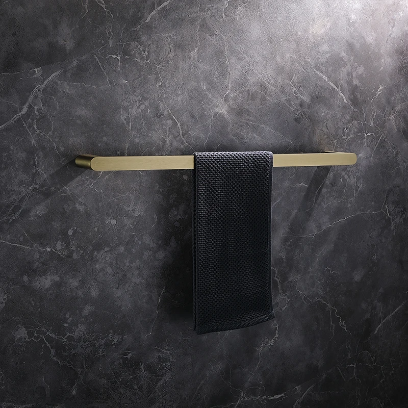 Bathroom Accessories Hardware Set Brushed Gold Robe Hook Towel Rail Bar Rack Toilet Brush Tissue Paper Holder Soap Dish Shelf