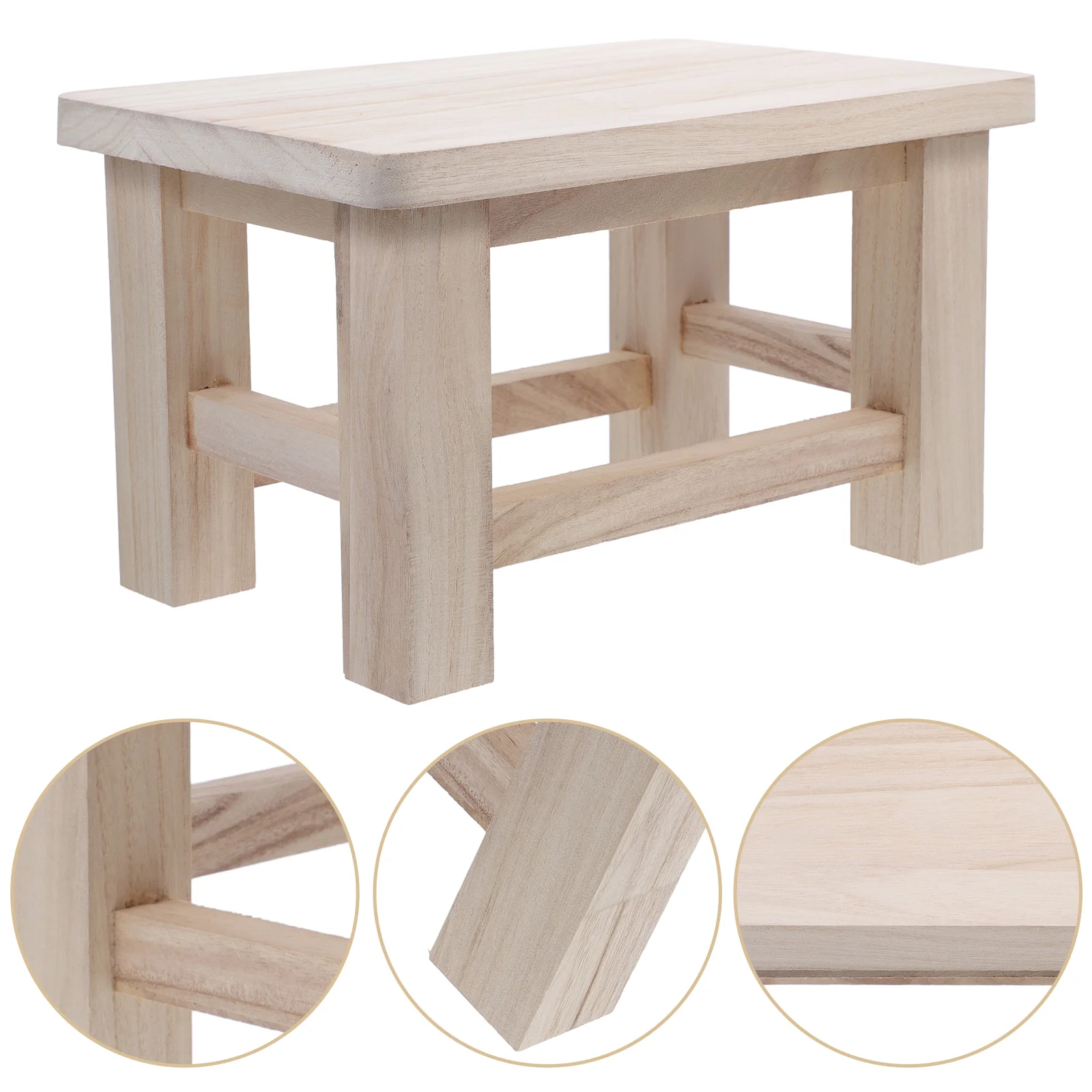 3Pcs Solid Wood Children Shoe Changing Stool Kids Step Stools Low Seat Benches Wooden Footrest Compact Children Furniture