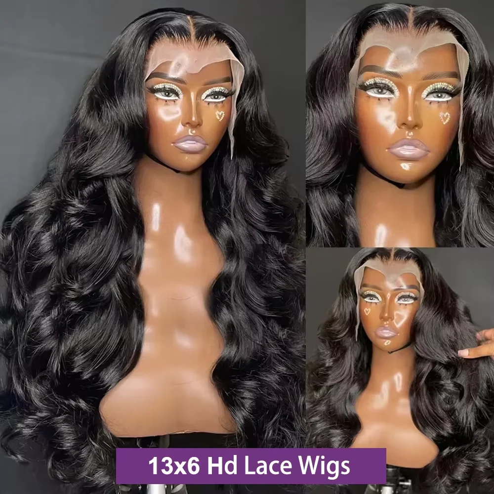 40 42 Inch Real Raw Body Wave Human Hair Wigs HD Lace Front Wig Black Pre Plucked 13x6 Wet And Wavy Lace Frontal Wig Human Hair 2
