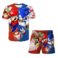 Ensemble T-shirt 3D Sonic The Hedgehog 2026 pour garçons et filles : Haut et short d'été mignons - Cadeau d'anniversaire à manches courtes pour enfants 6