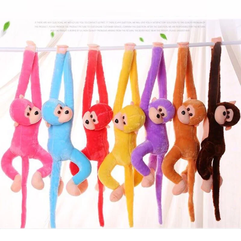 Colorful Plush Monkey Toys Colorful Long-Armed Monkey Photography Accessories Electric Crashproof Padded Monkey Doll Hanging Cur 1
